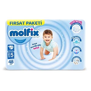 Molfix Bantlı Bebek Bezi Fırsat Pk Junior Beden:5 (11-18) 48 li