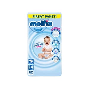 Molfix Bantlı Bebek Bezi Fırsat Pk Maxi Beden:4 (7-14) 62 li