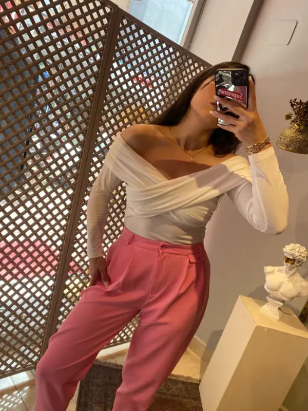 PEMBE ŞALVAR PANTOLON