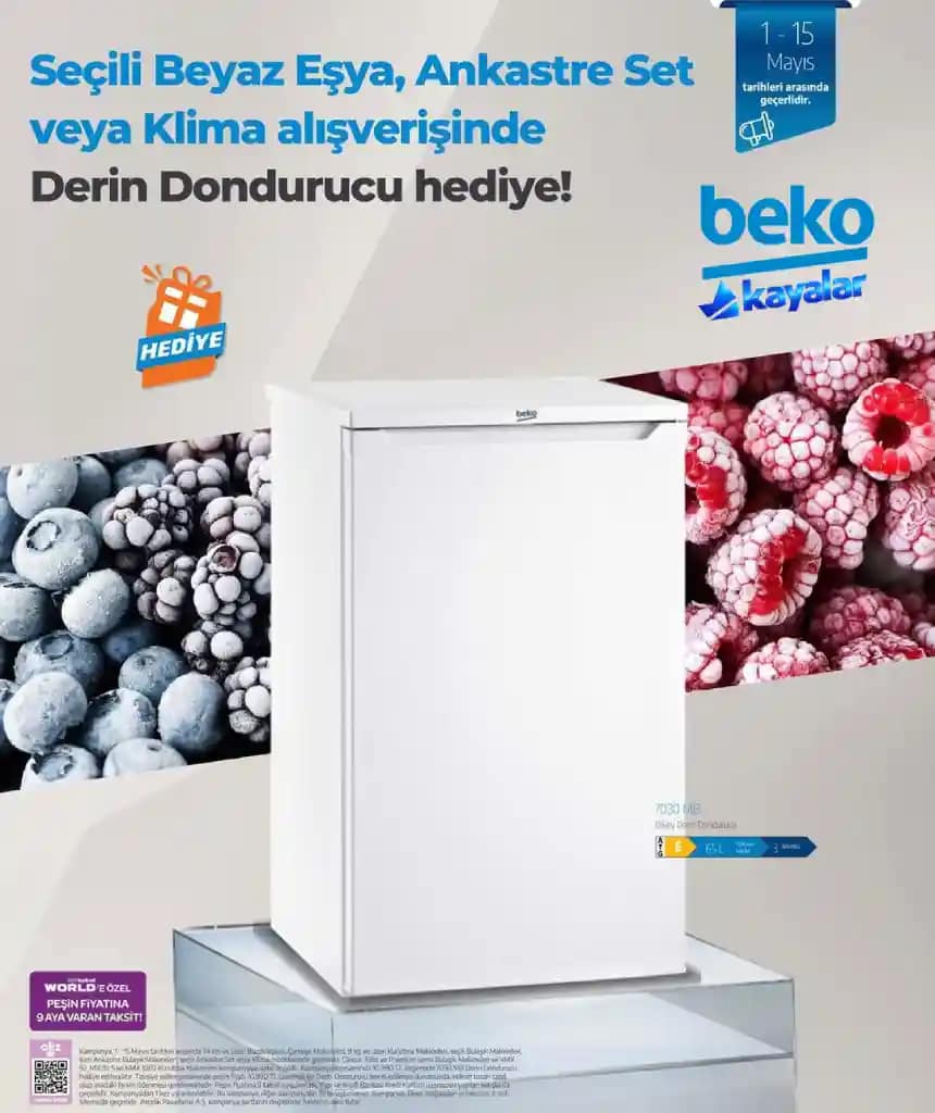 Seçili ürünlerde Beko Derin Dondurucu HEDİYE